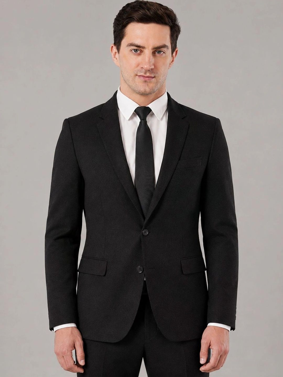 Integration Notched Lapel Single-Breasted Slim Fit Formal Blazers