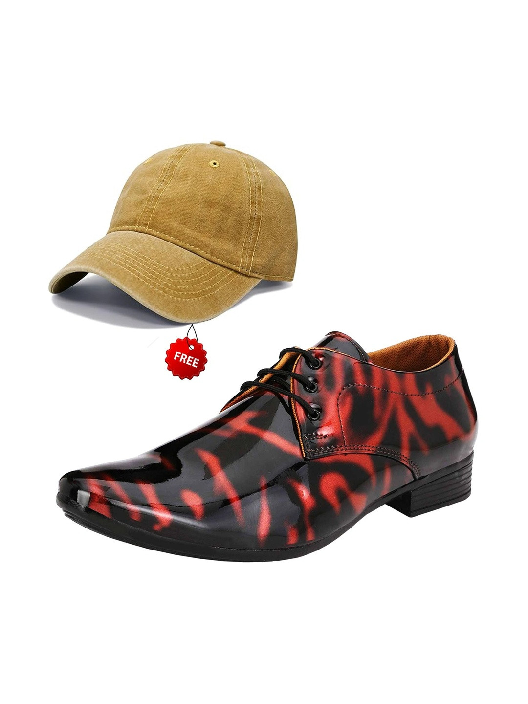 Vitoria Men Textured Pointed Toe Lace-Ups Derbys Formal Shoes With Cap