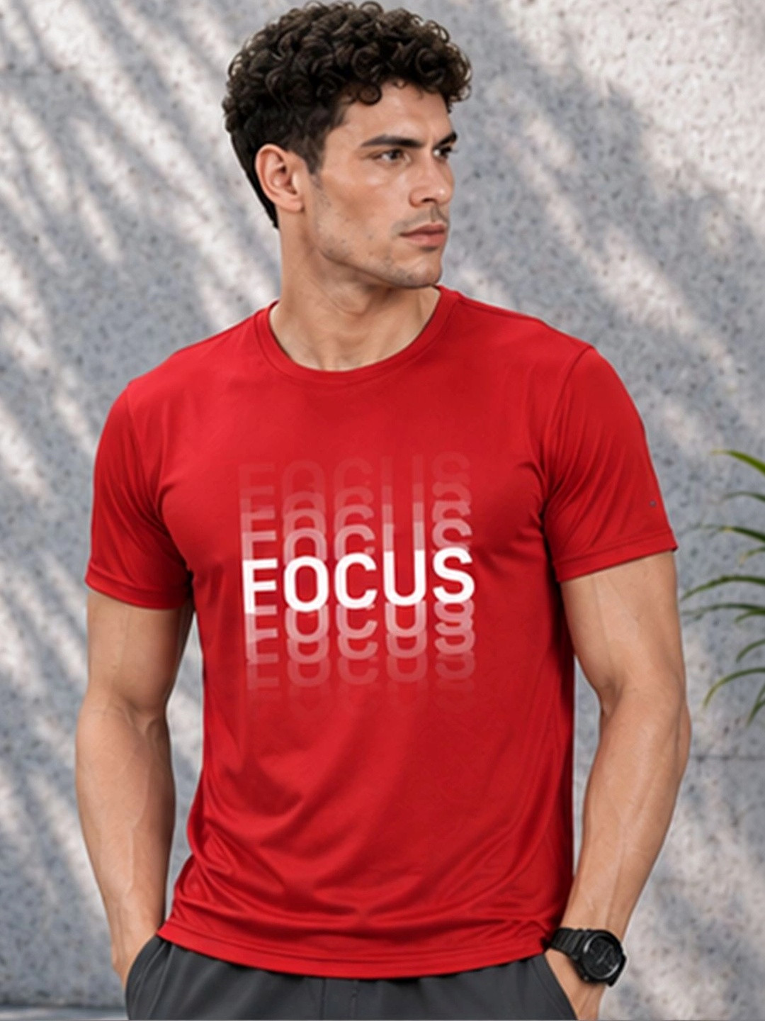 Dpassion Men Quick Dry Gym Printed T-Shirt