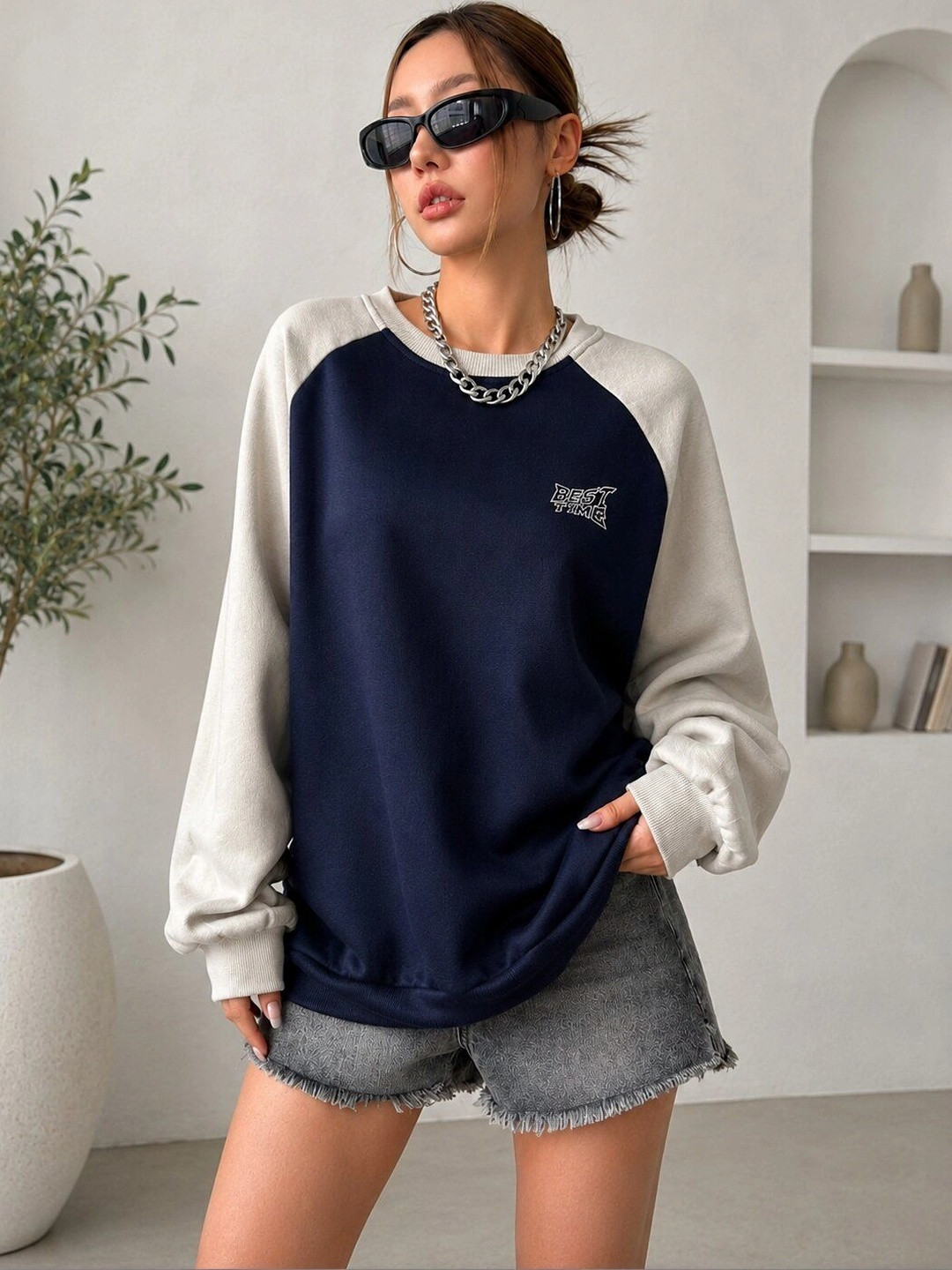 VEROCONIC Women Colourblocked Sweatshirt