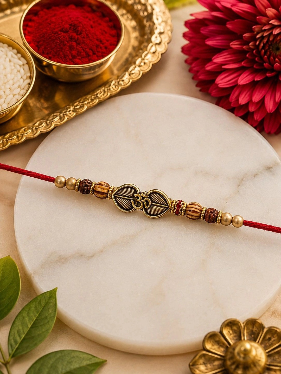 Anouk 4-Pcs Rakhi Greeting Card & Roli Chawal