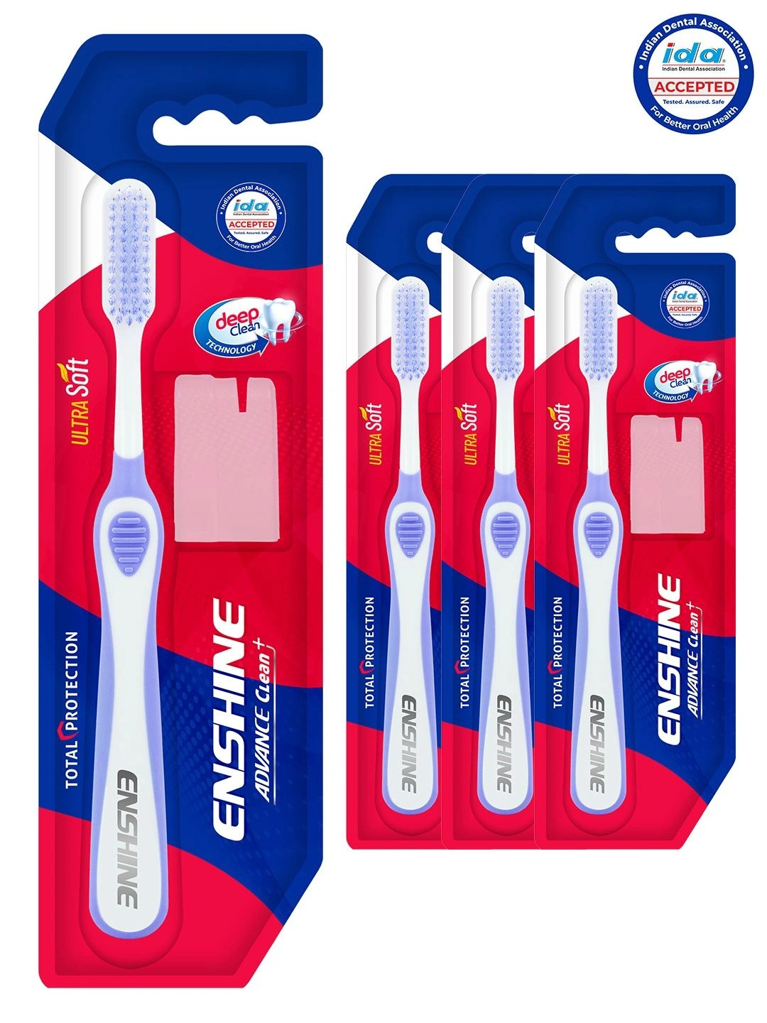 ENSHINE Soft Bristle Toothbrush for Sensitive Teeth Set of 4