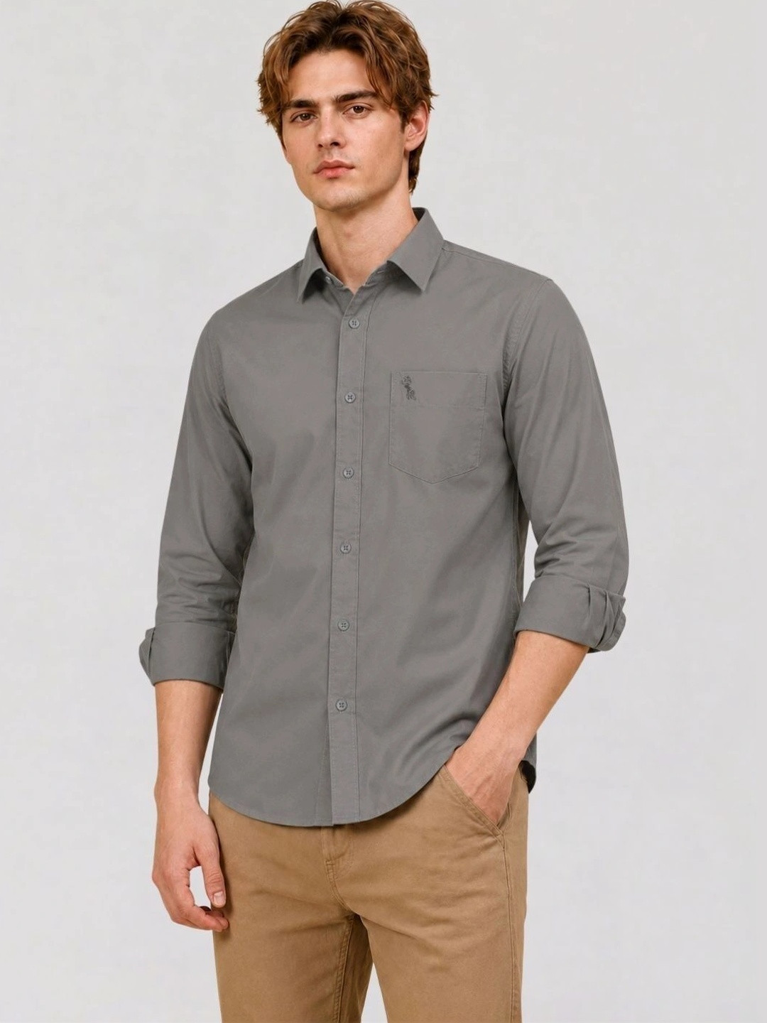 OURANOS Men Comfort Slim Fit Casual Shirt