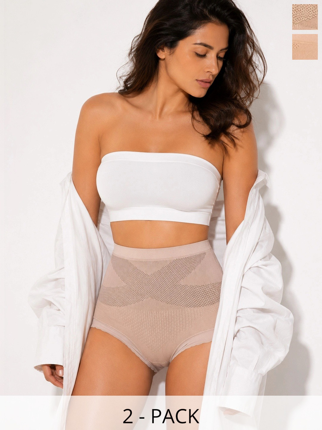 JETVELI Women Pack of 2 Self Design Leak-Proof Seamless Assorted Basic Briefs