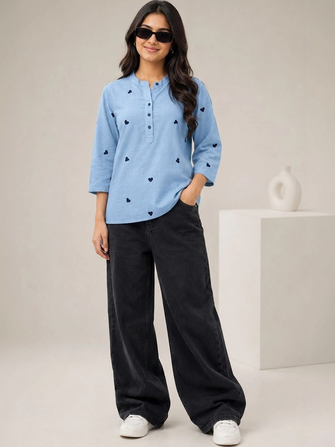 ZHOF Print Cotton Top