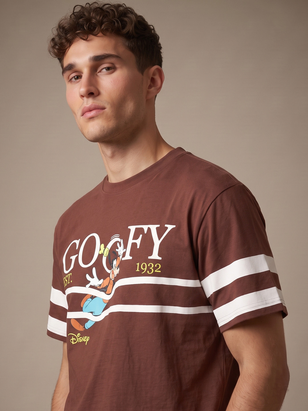Brown Goofy Graphic Relaxed Fit T-shirt