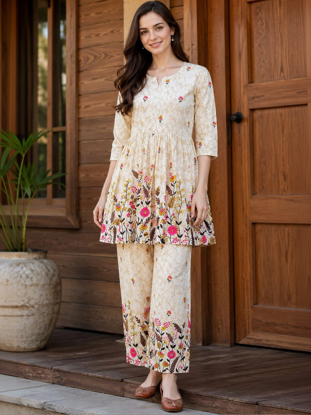 EVANORA women Floral Printed Top with Trousers