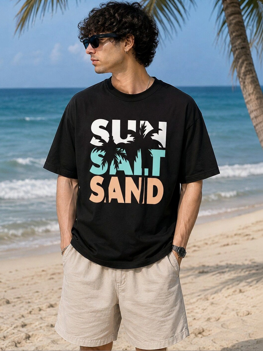 TeeVybe Men Typography Printed T-shirt