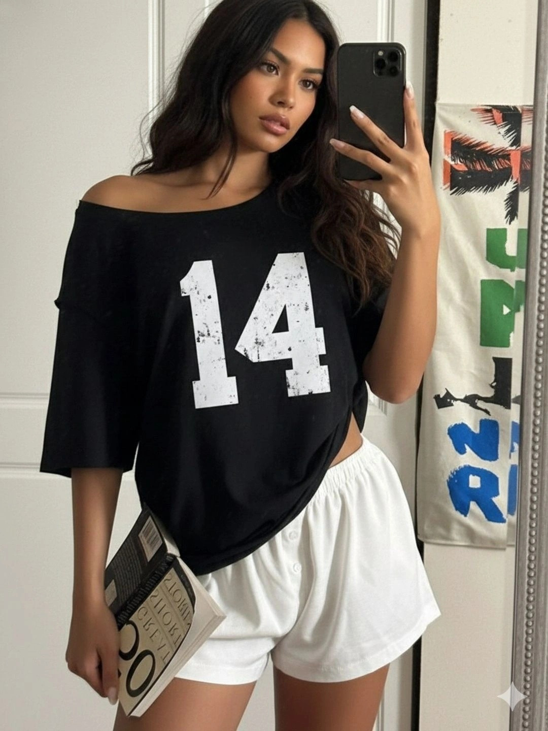 ELBATROSS Women Printed Drop-Shoulder Sleeves T-shirt