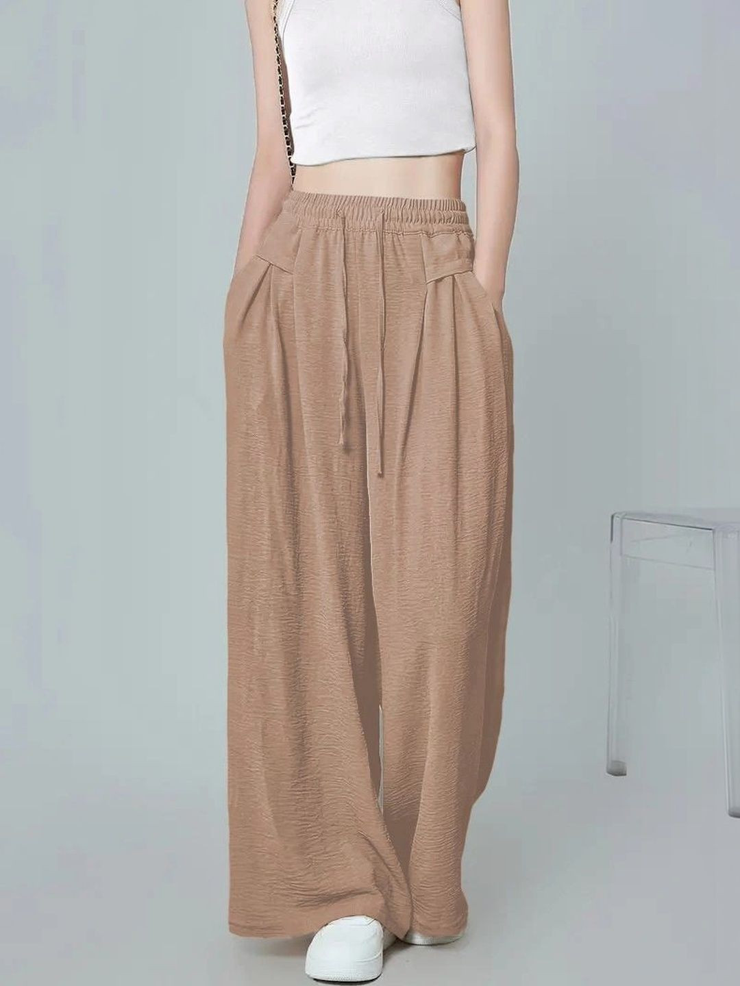 GIRL CNTRL Women Comfort High-Rise Easy Wash Trousers