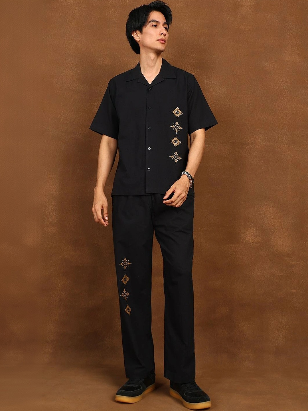 FABMADE Linen Printed Shirt with Trousers
