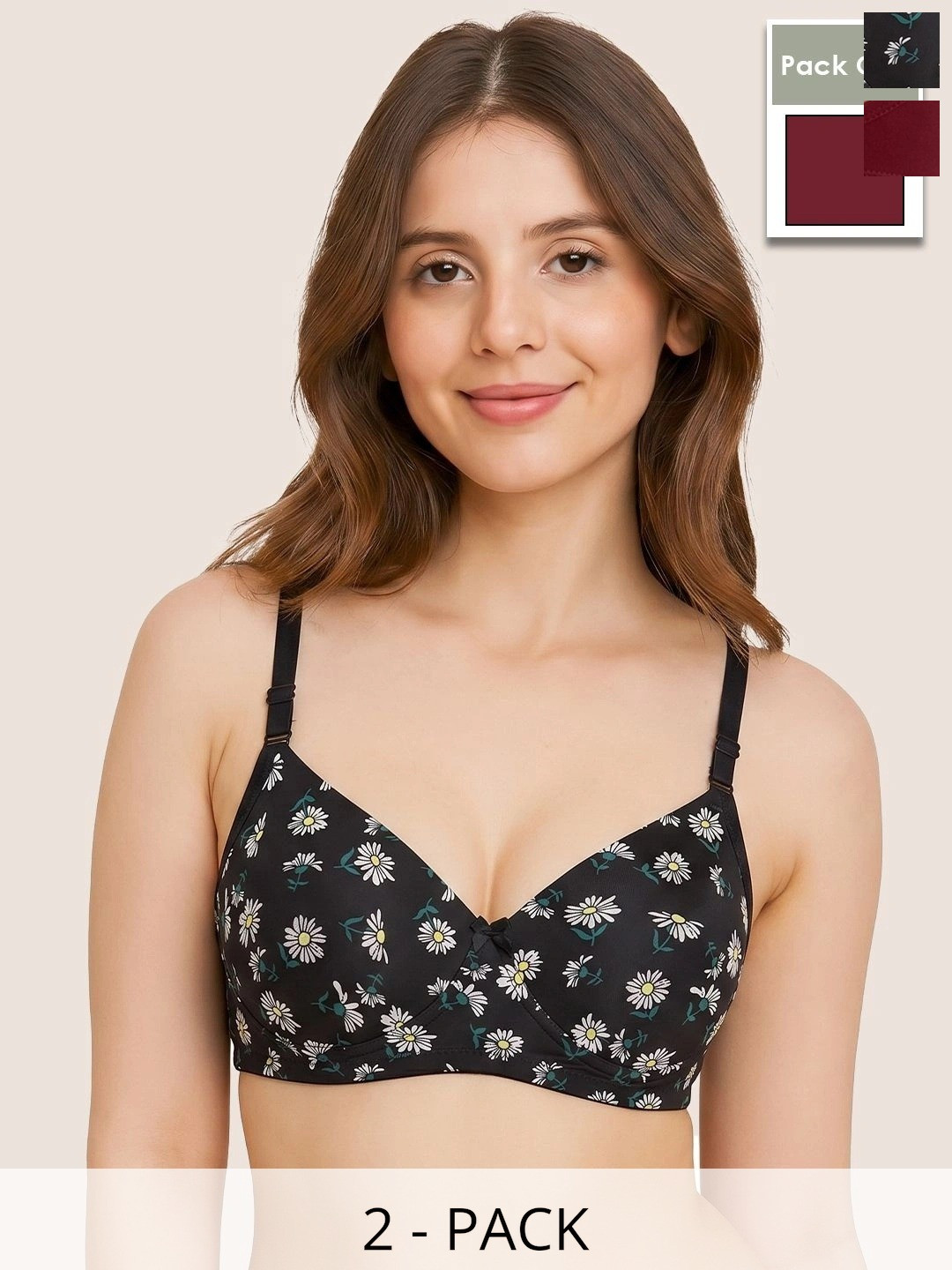 POOJA RAGENEE Floral Bra Medium Coverage Lightly Padded