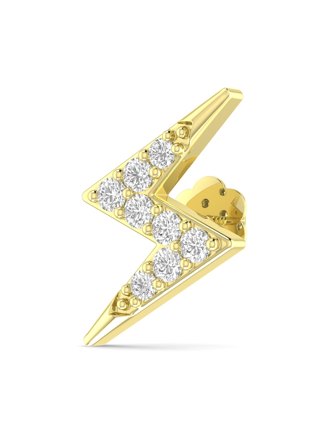 ORIONZ Men 925 Sterling Silver Gold-Plated Quirky Stud Earring