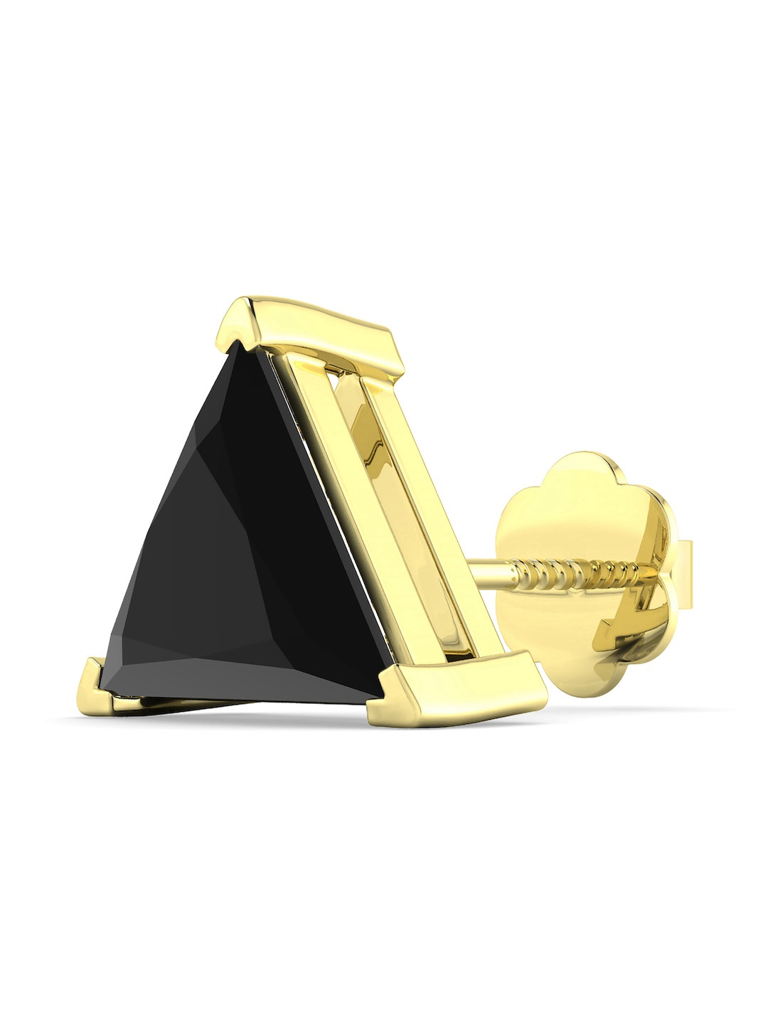ORIONZ Men 925 Sterling Silver Cubic Zirconia Triangular Solitaire Circular Studs