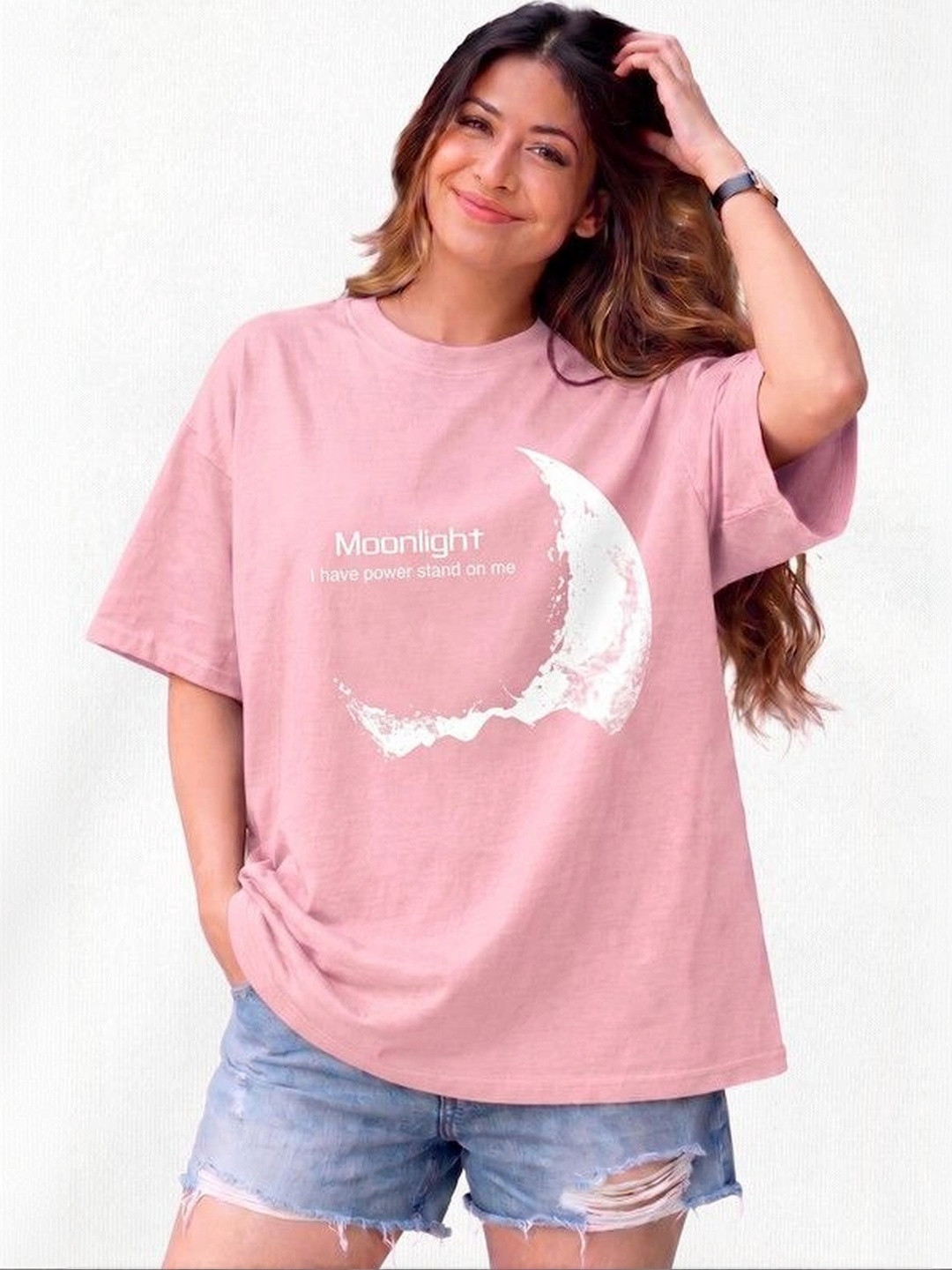 9TUNKI Women Printed Pure Cotton T-shirt