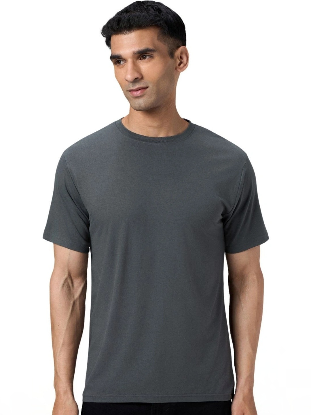Wellbi Men Bamboo-Cotton 3X Softer Breathable Half sleeves Regular Fit Round Neck T-Shirt