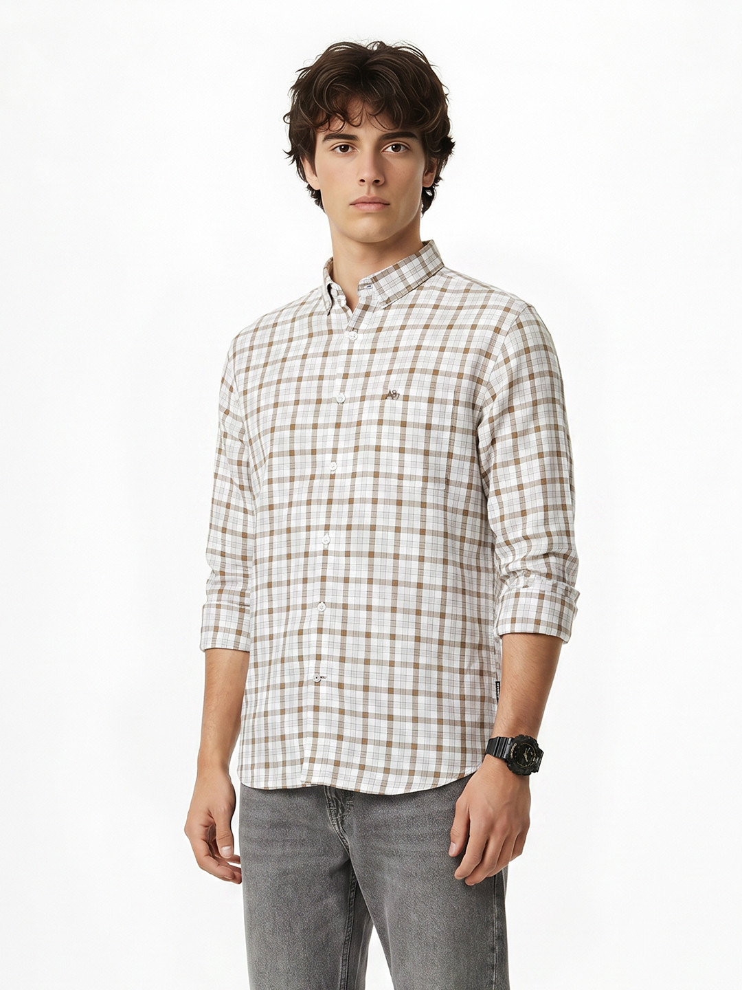 Aeropostale Checked Cotton Linen Casual Shirt