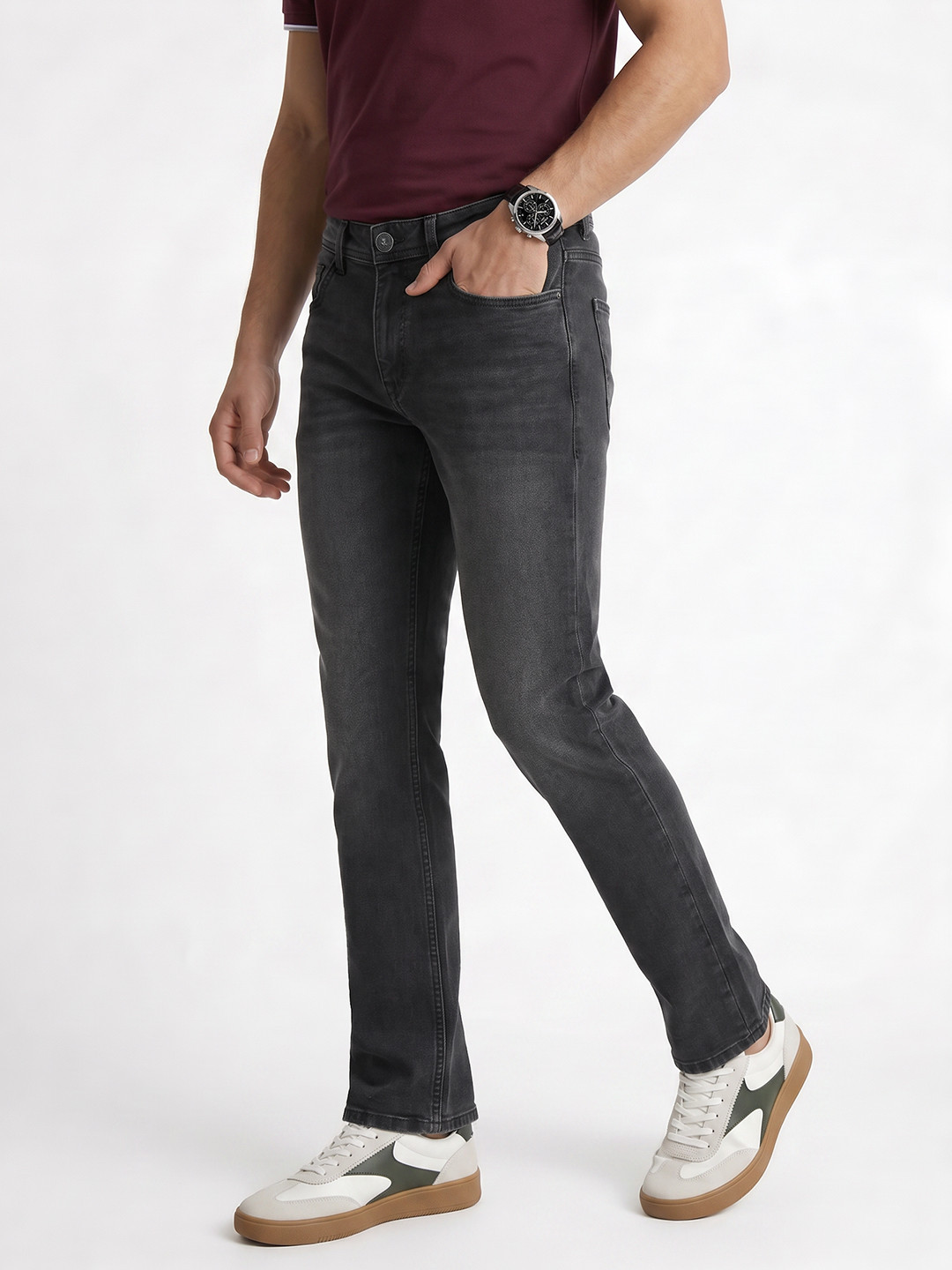 Peter England Men Slim Tapered Fit Stretchable Jeans