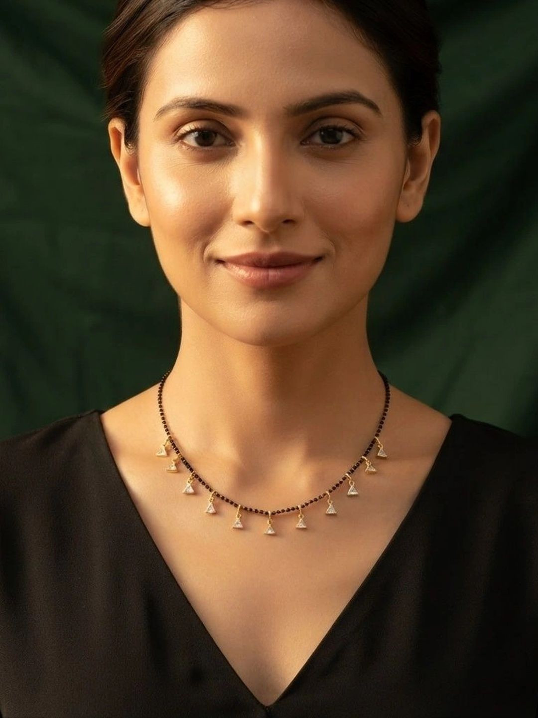 DURATI Gold-Plated Artificial Beads Mangalsutra