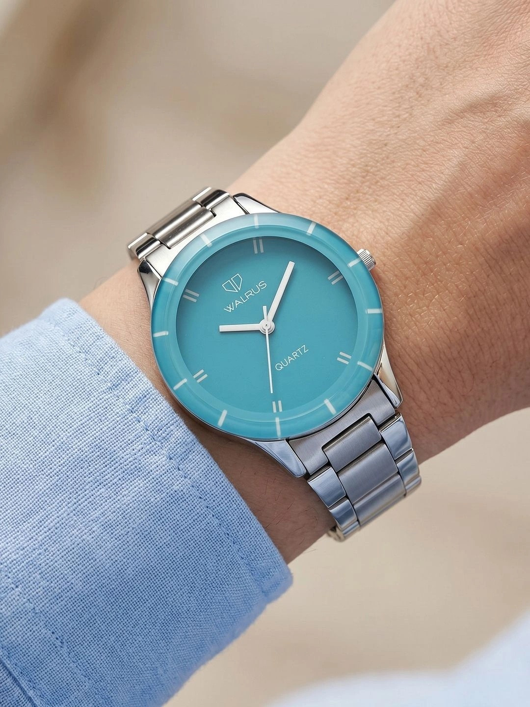 Walrus Women Blue Dial & Stainless Steel Straps Analogue Watch WWTW-CLRS-II-160707_D