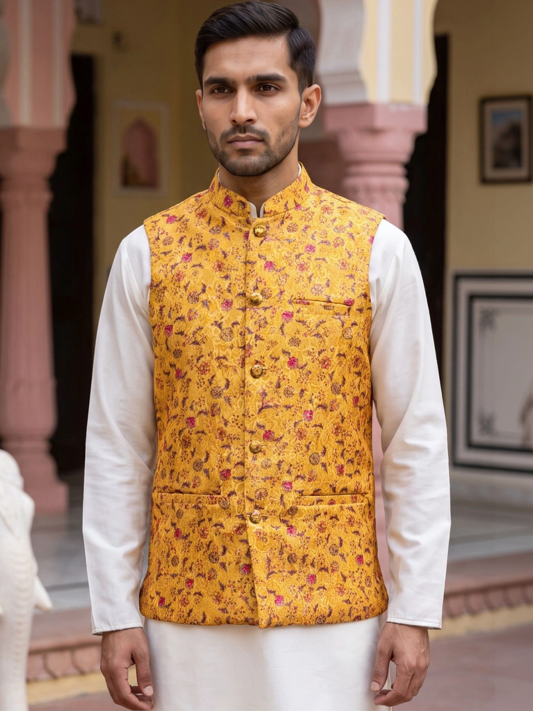 Jompers Woven Design Nehru Jackets