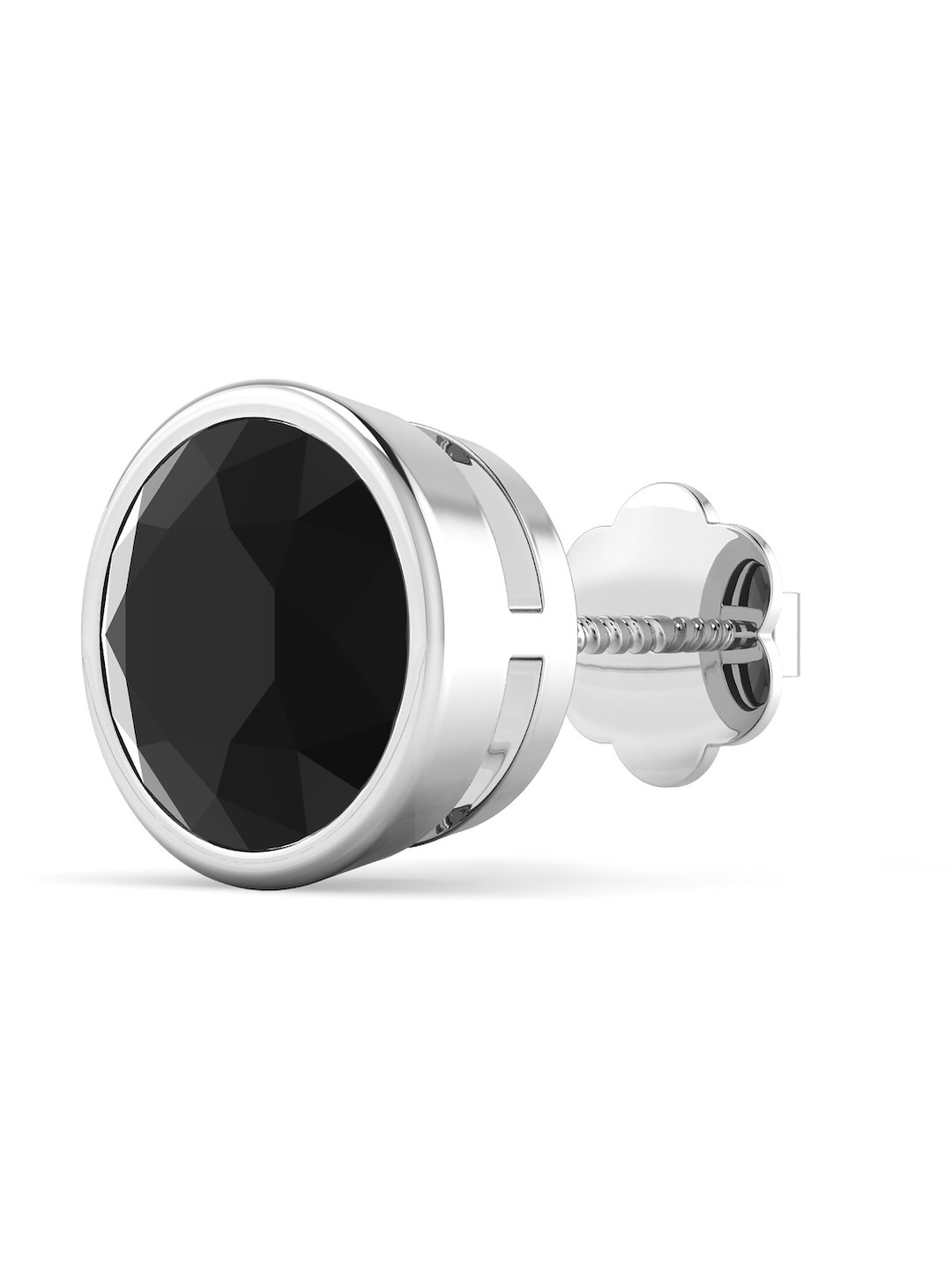 ORIONZ Men 925 Sterling Silver Cubic Zirconia Brilliant Bezel Circular Studs