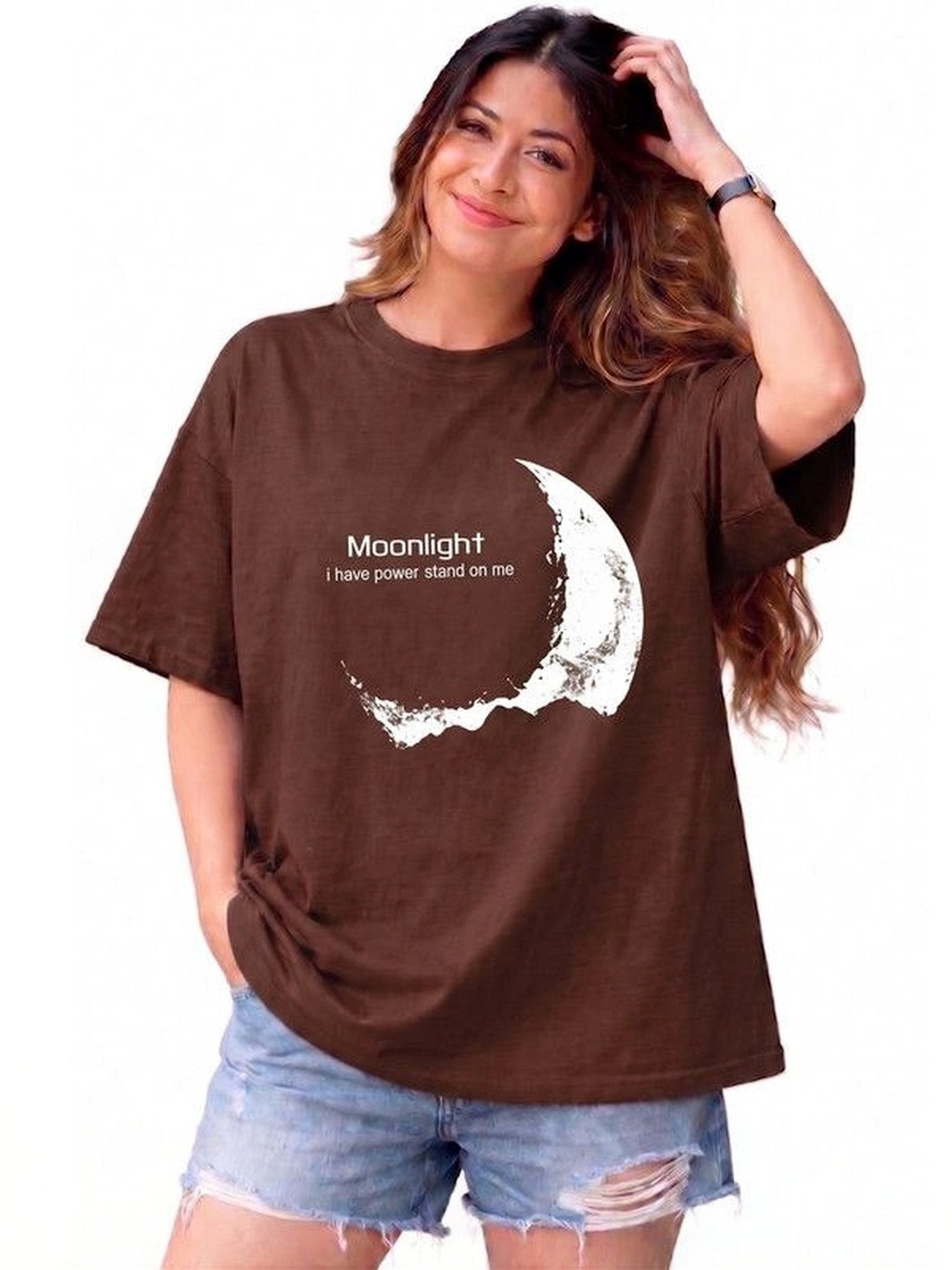 9TUNKI Women Printed Pure Cotton T-shirt