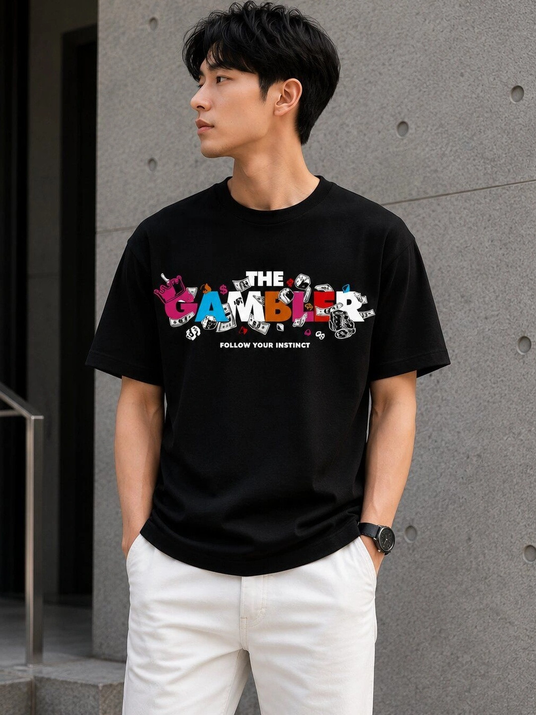 TeeVybe Men Typography Printed T-shirt