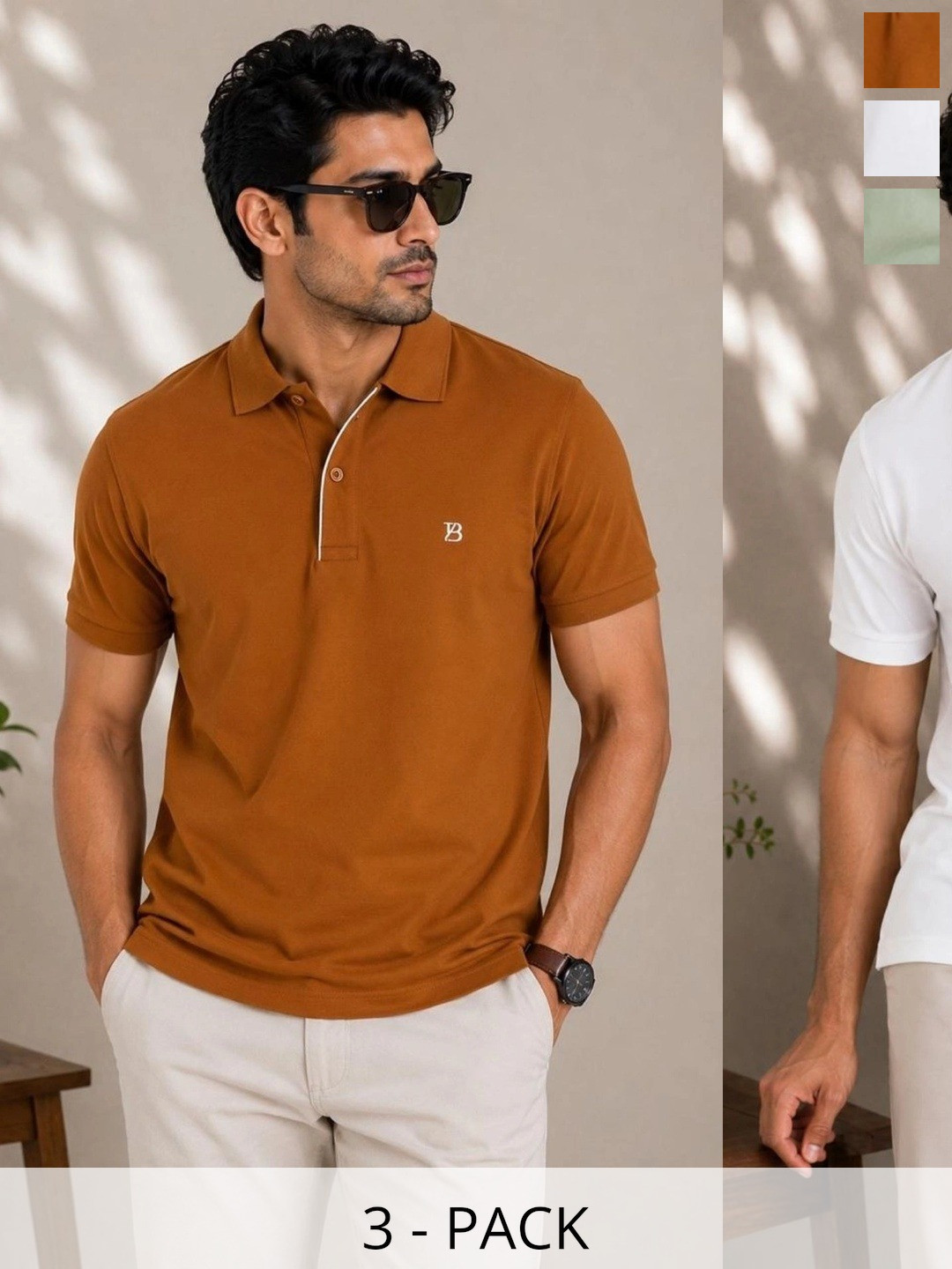 GEE 5 Men Brand Logo 3 Polo Collar T-shirt