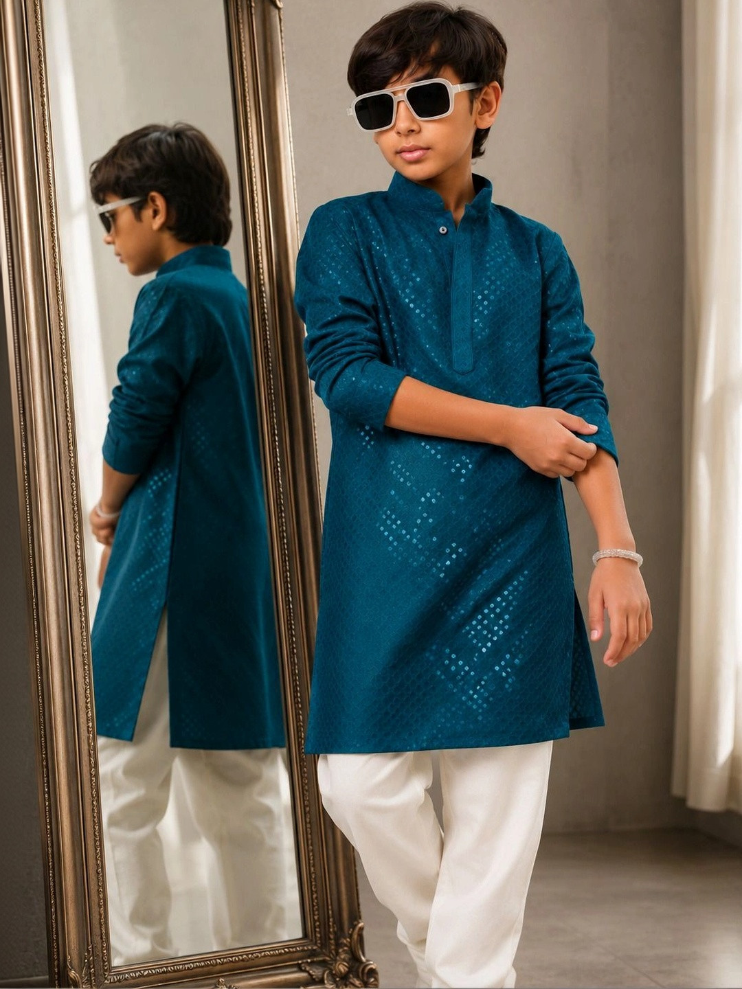 Sweety Rani Boys Ethnic Motifs Regular Kurta with Pyjamas