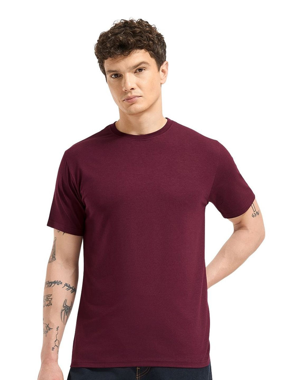 Wellbi Men Bamboo-Cotton 3X Softer Breathable Half sleeves Regular Fit Round Neck T-Shirt