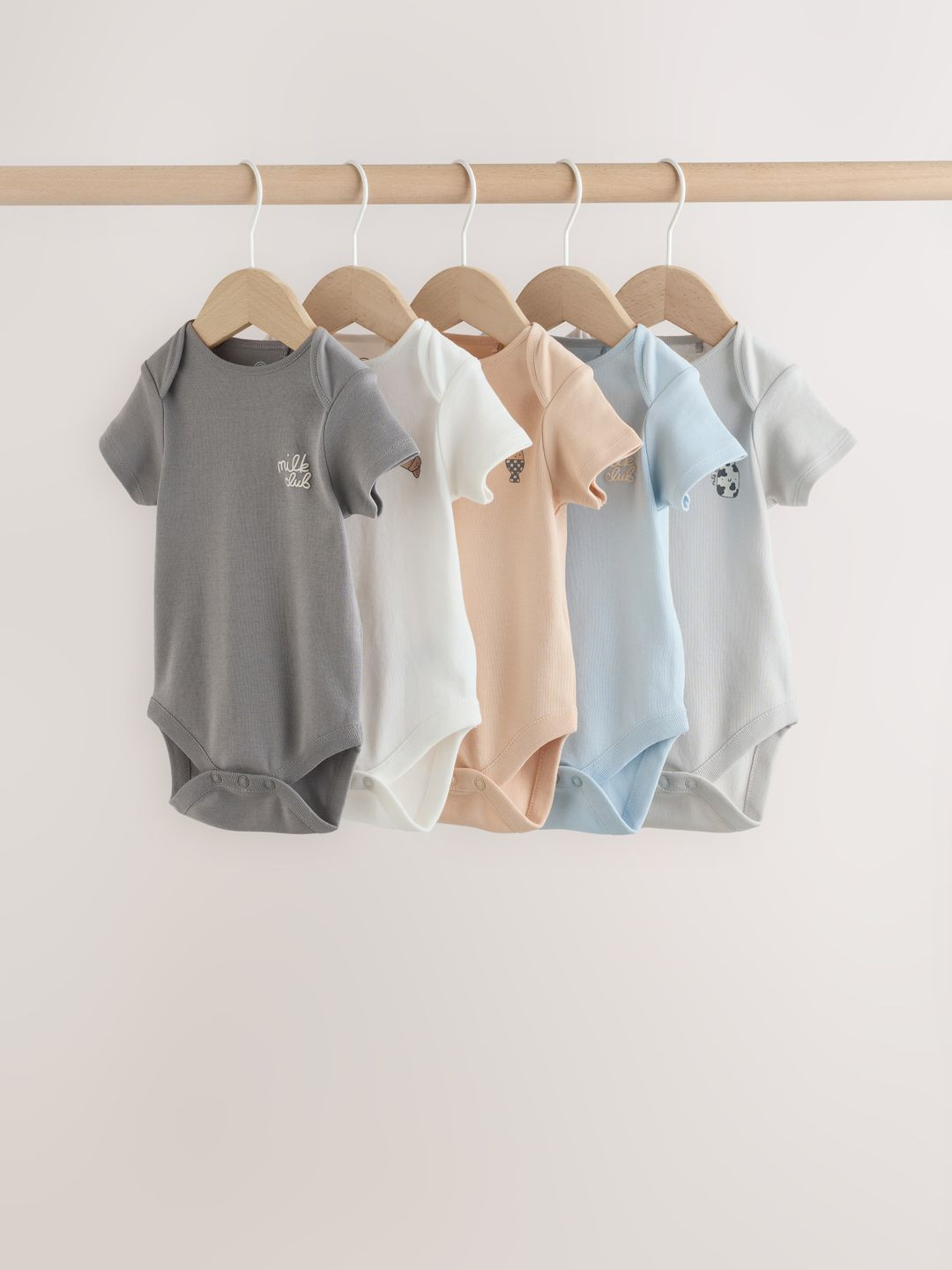 NEXT Infant Boys Set of 5 Pure Cotton Bodysuits