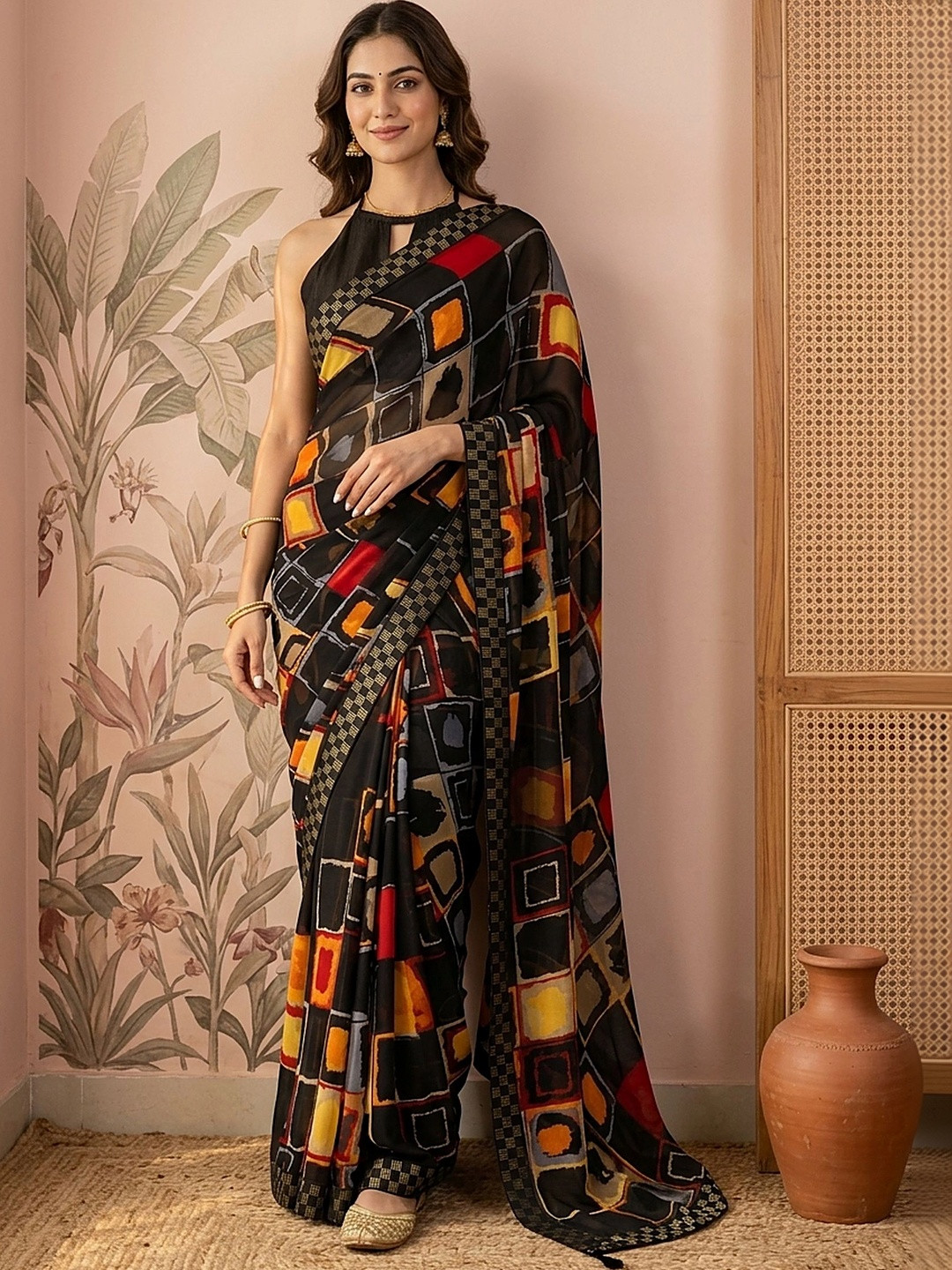 Sangria Pure Chiffon Saree
