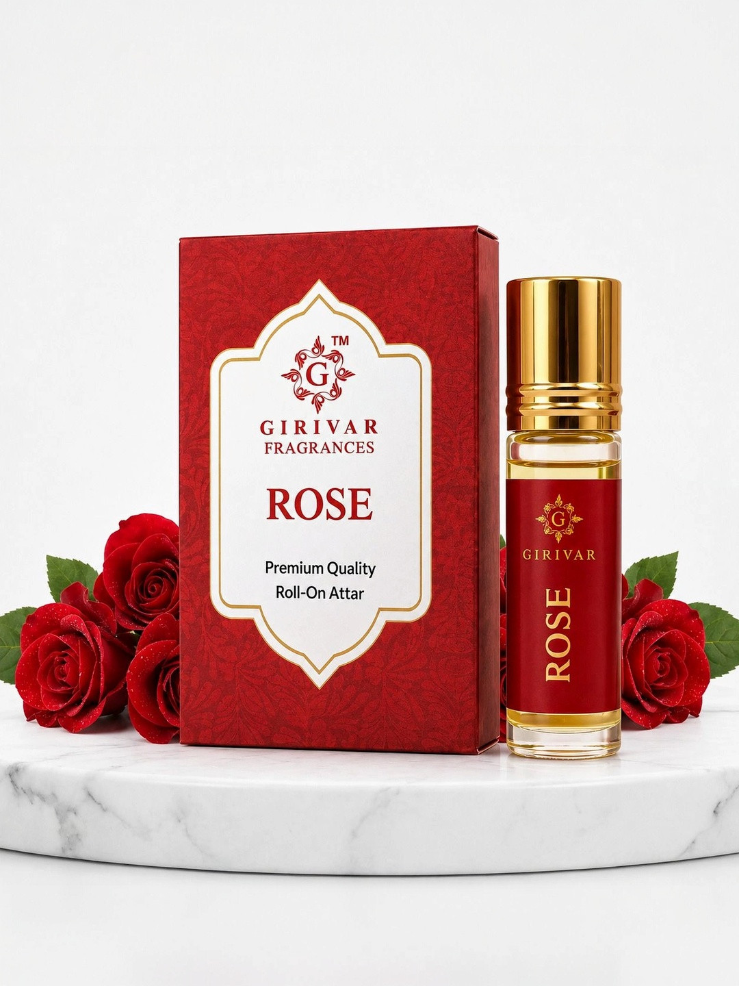 Girivar Rose Premium Quality Roll-On Attar- 10 ml