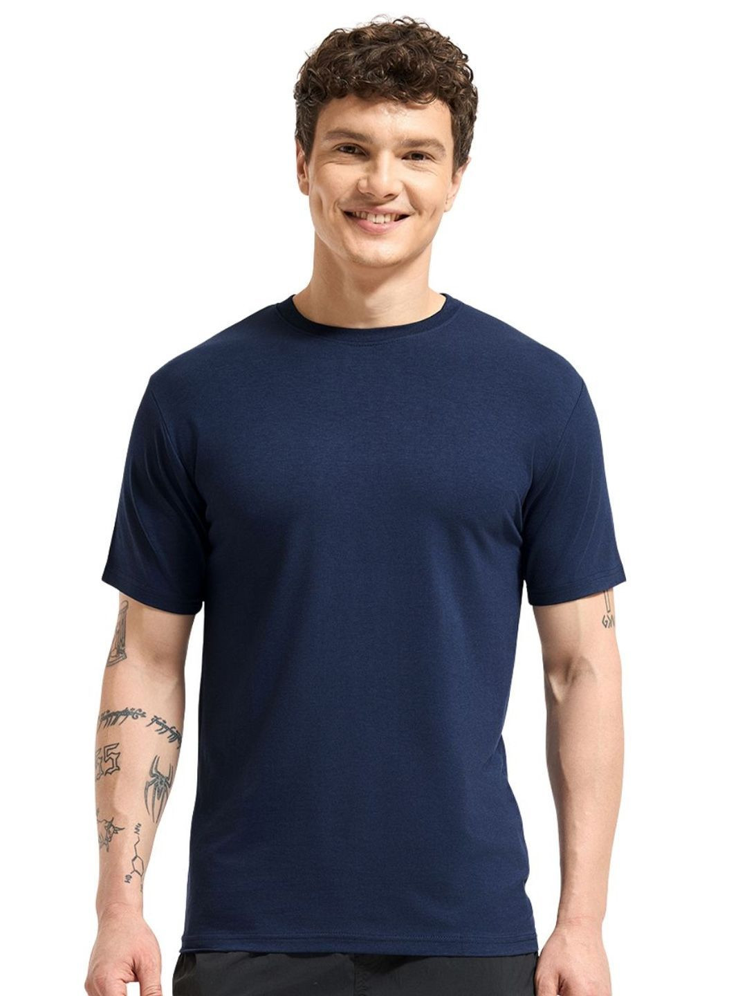 Wellbi Men Bamboo-Cotton 3X Softer Breathable Half sleeves Regular Fit Round Neck T-Shirt