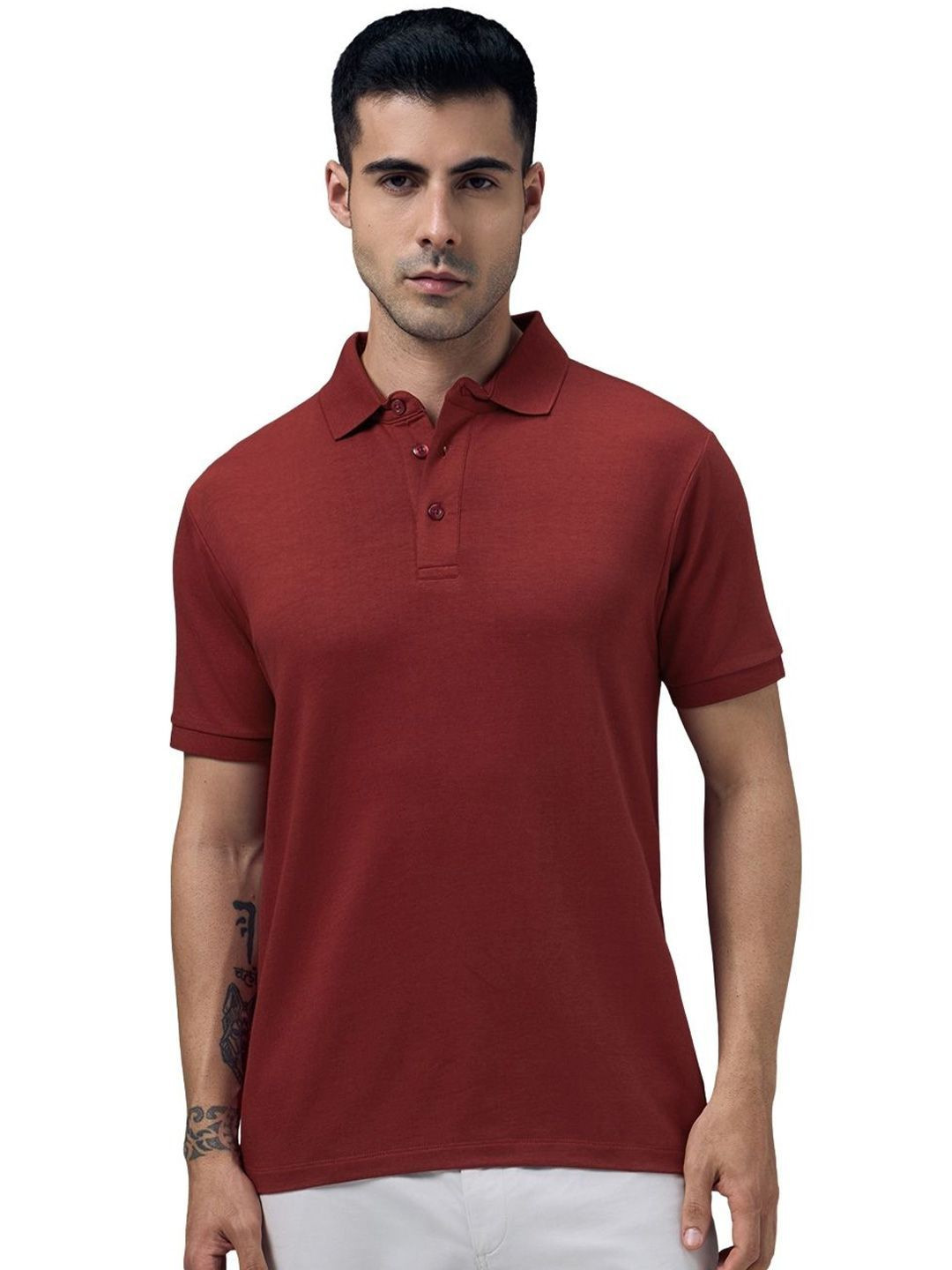 Wellbi Men Bamboo-Cotton 3X Softer Breathable Regular Fit Polo Collar T-Shirt