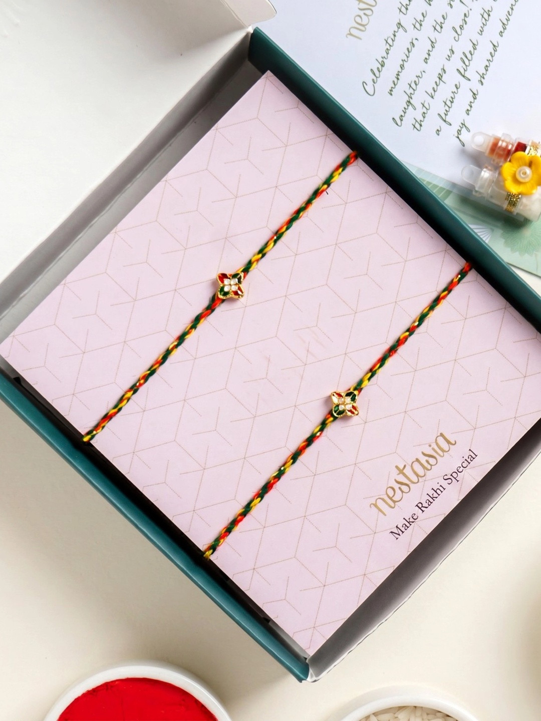 Nestasia Meenakari Motif Rakhi Set