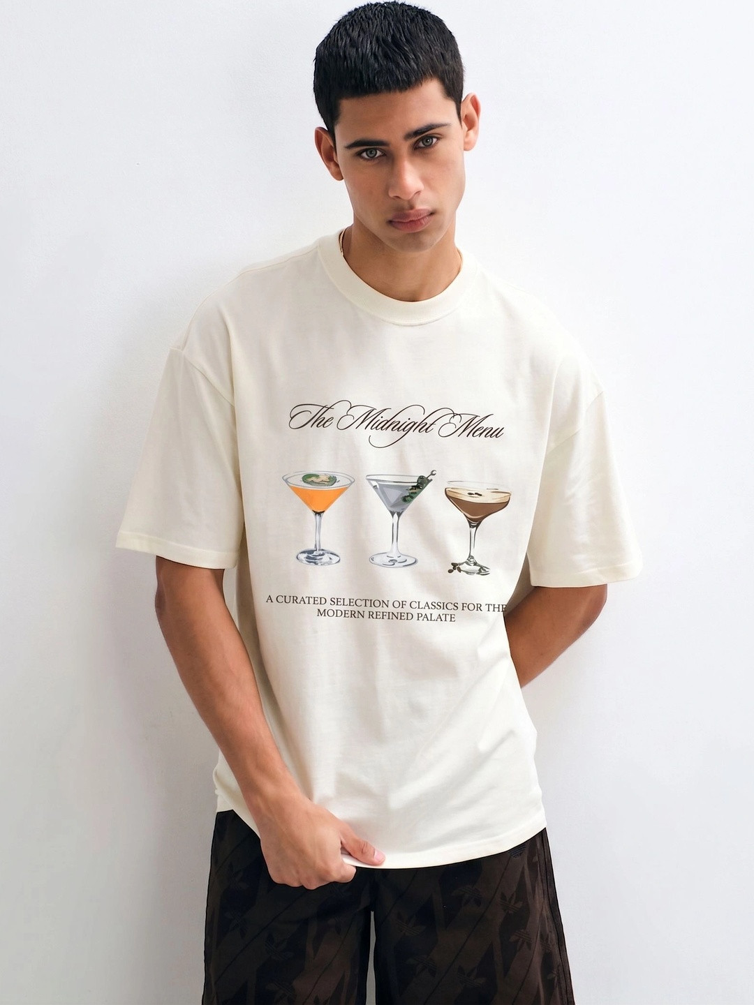 SAINT PEACH Men Typography Printed Boxy T-shirt