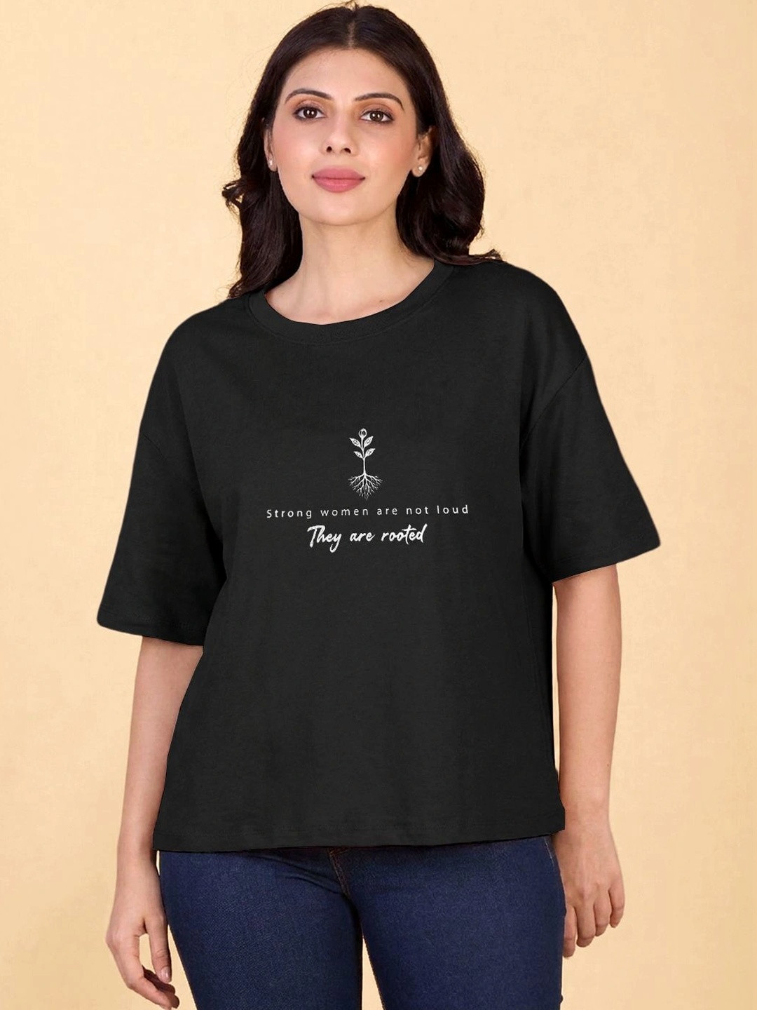 LYRA Women Typography Printed Drop-Shoulder Sleeves Anti Odour T-shirt