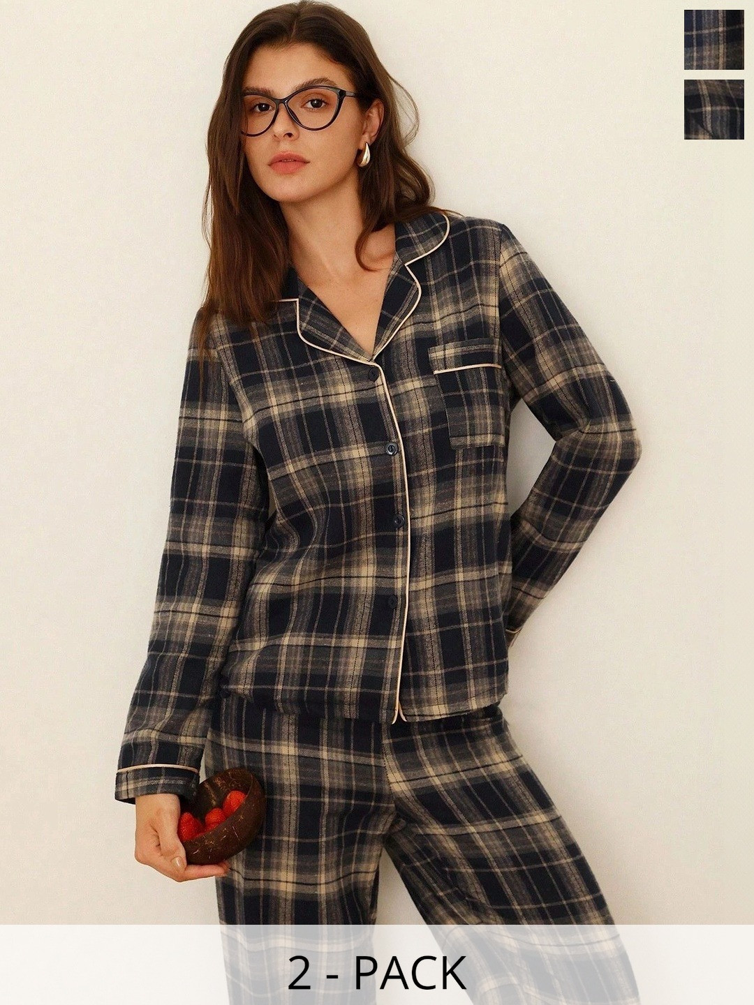 RANIBAA Checked Nightdress