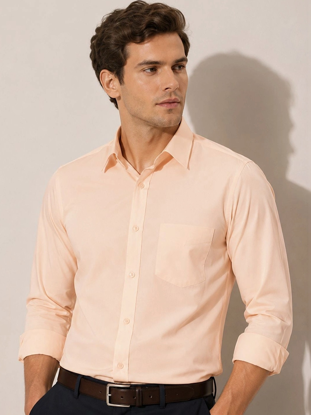 English Navy Standard Slim Fit Formal Shirt