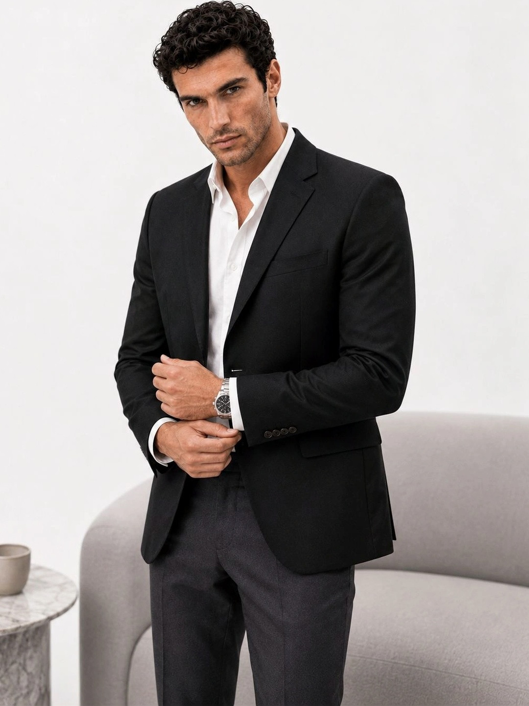 Integration Notched Lapel Single-Breasted Formal Blazer