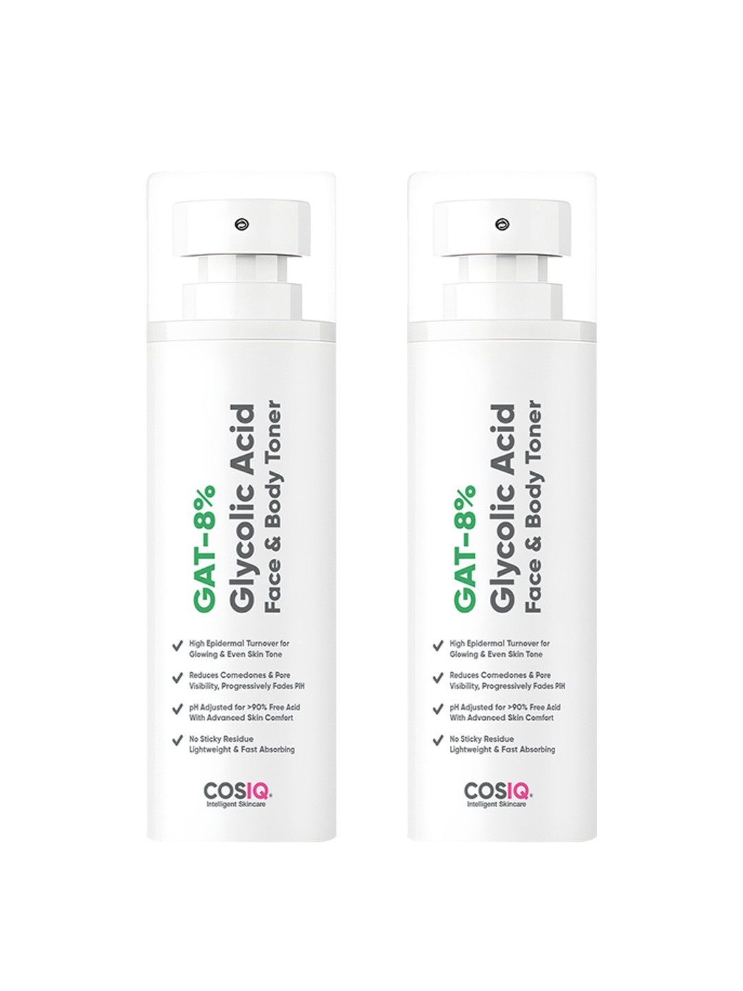 CosIQ Set Of 2 GAT-8% Glycolic Acid Face Toner With Glycerine - 100 ml Each