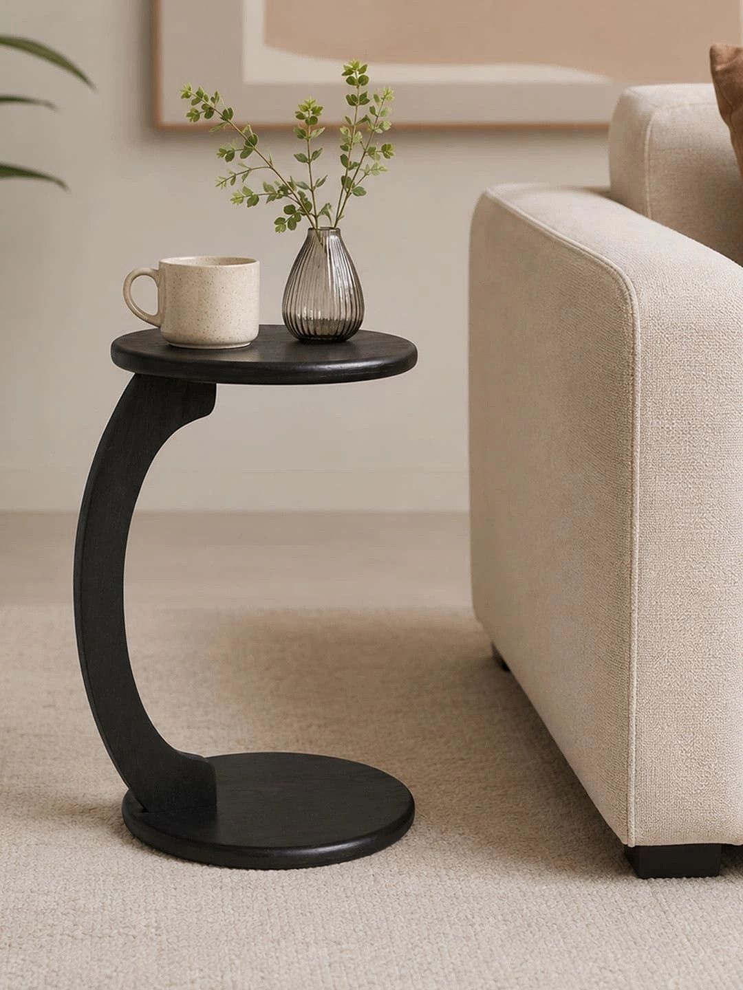 Metalsmith Black Wooden Oval Laptop Table