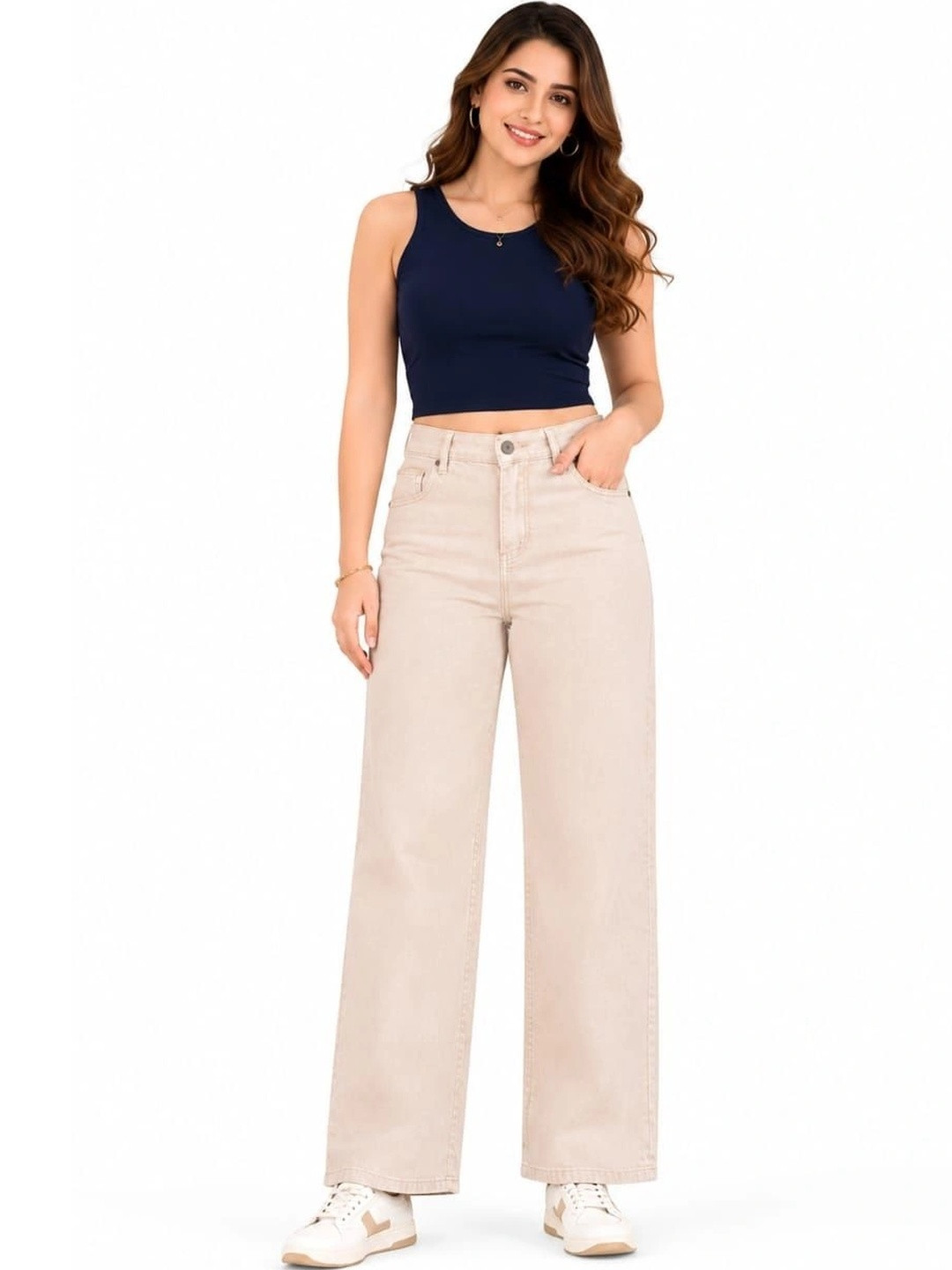 lapis lady Women High Rise Wide Leg Denim Jeans