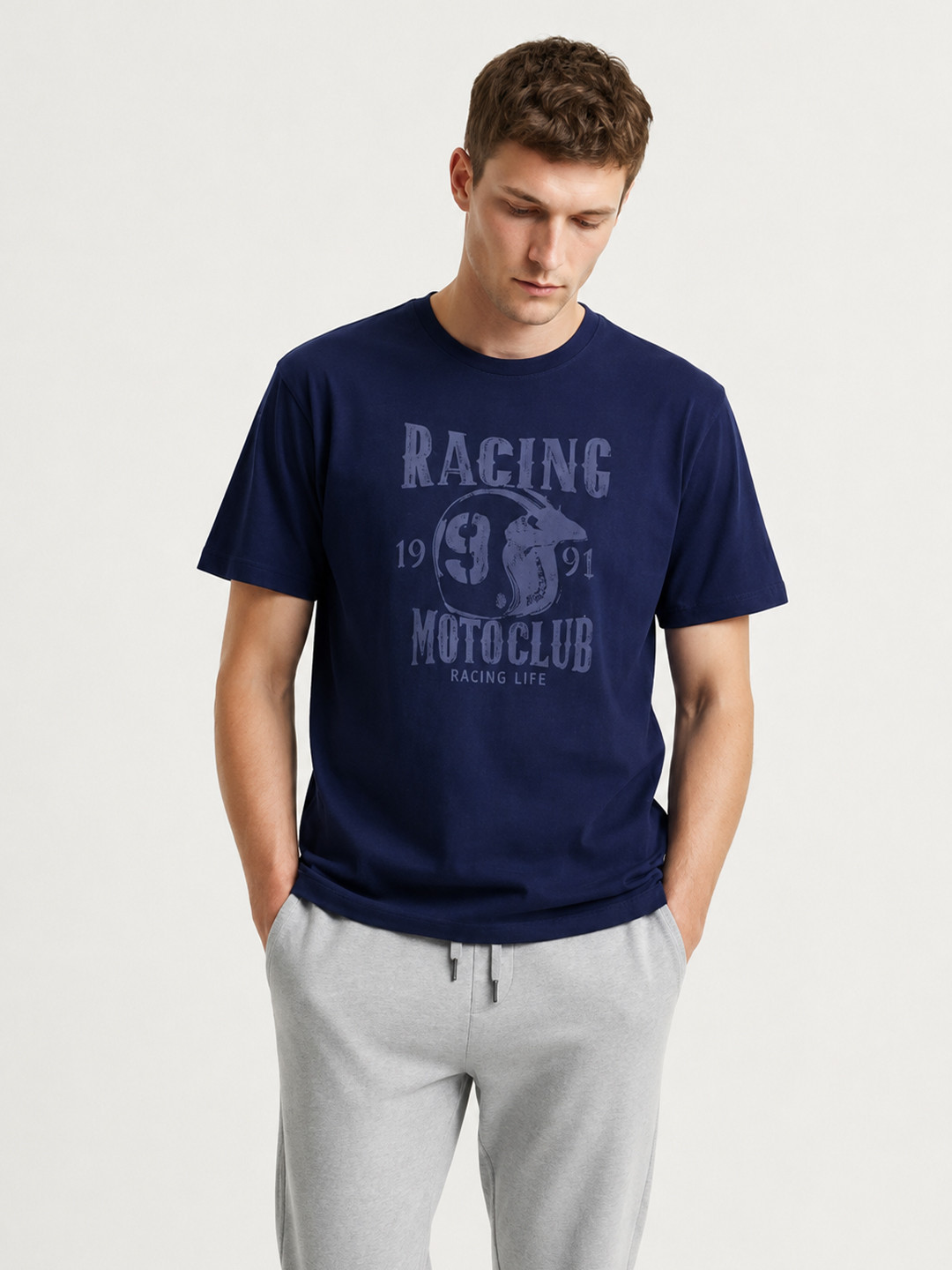 RAAX Men Printed Pure Cotton T-shirt