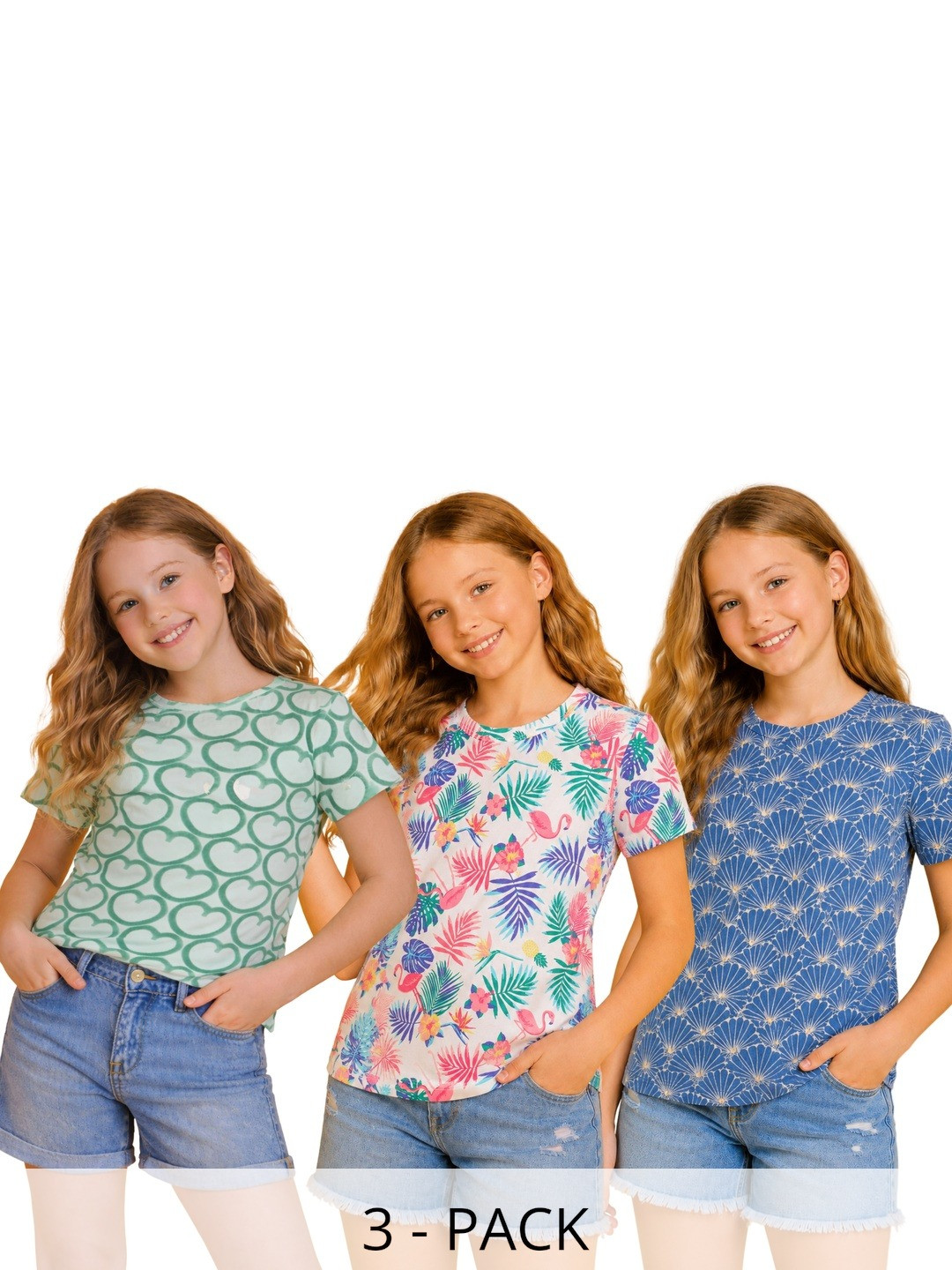TotzTouch Girls 3 Printed T-shirt