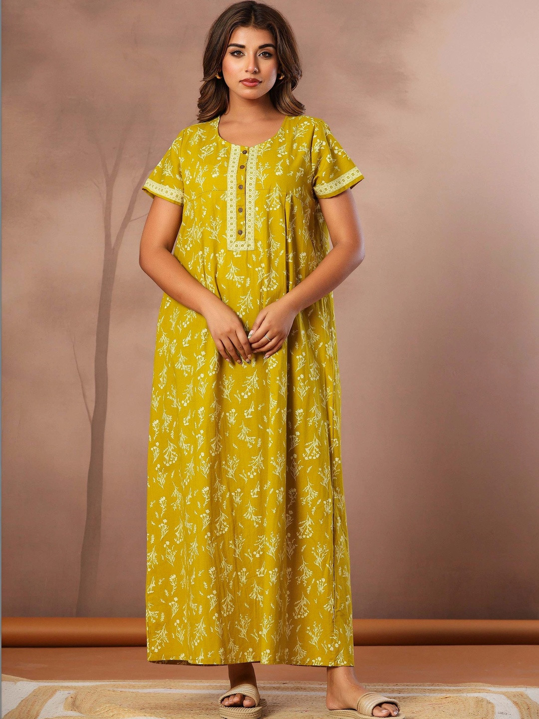 Nihsamah Printed Maxi Nightdress