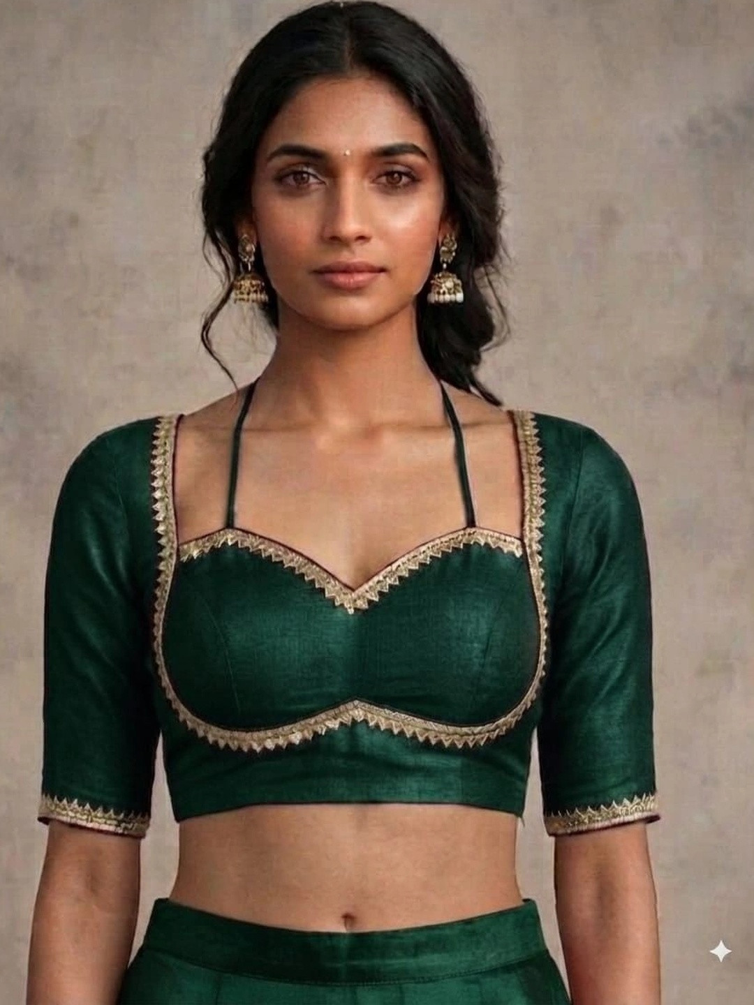 Binatex Silk Solid Zari Saree Blouse