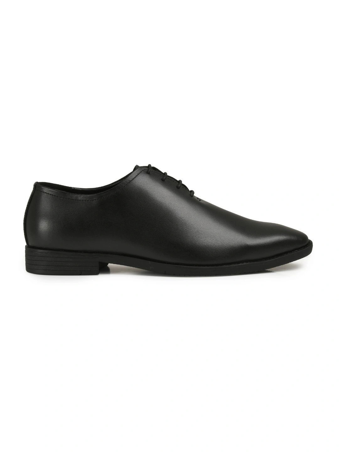 Chardonnay Men Genuine Leather Black Cushioned Wholecut Oxford Formal Shoes